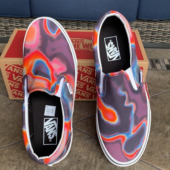 VANS CLASSIC SLIP ON DARK AURA MULTI/TRUE WHITE WM - Picture 2 of 16